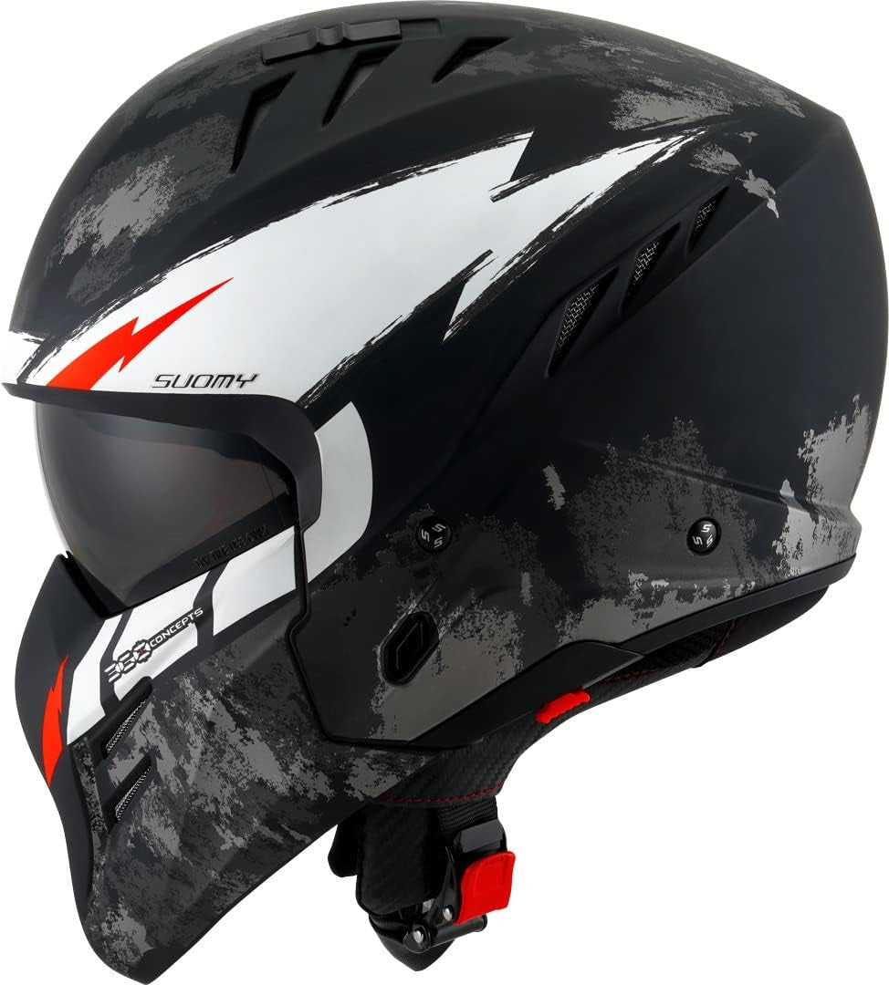 SUOMY-CASCOS ARMOR HI VOLT MATT BLACK/WHITE – 3 – Maximomoto PT