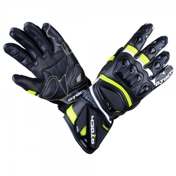 R-TECH ROBO Motorcycle Leather Men's Gloves Black Fluorescent Yellow – 1 – Maximomoto PT