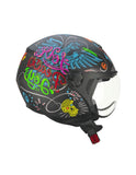 CGM 167S FLO JOY JET CASCO MOTO NERO AZZURRO VERDE OPACO SAGOMATA
