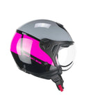 CGM 167R FLO STEP JET CASCO MOTO GRIGIO FUCSIA SAGOMATA