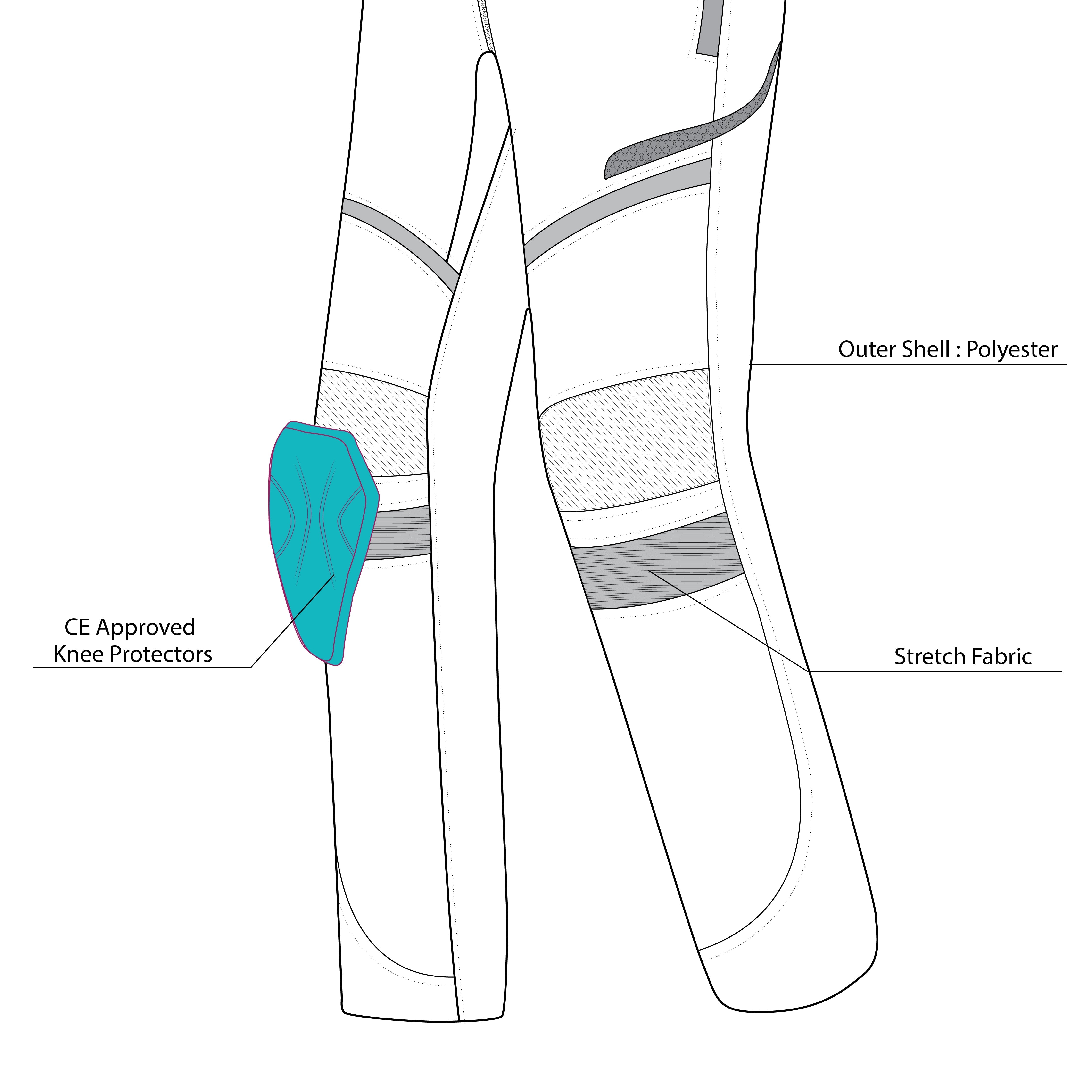BELA CALM DIGGER Homem Moto Calças Preta