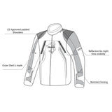 BELA CORDANIEL Masculino Motociclista Casaco Preto Antracite Vermelho