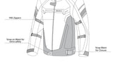 BELA HIGHLAND Moto Homem Casaco Preto Branco Vermelho