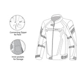 BELA HIGHLAND Moto Homem Casaco Preto Branco Vermelho