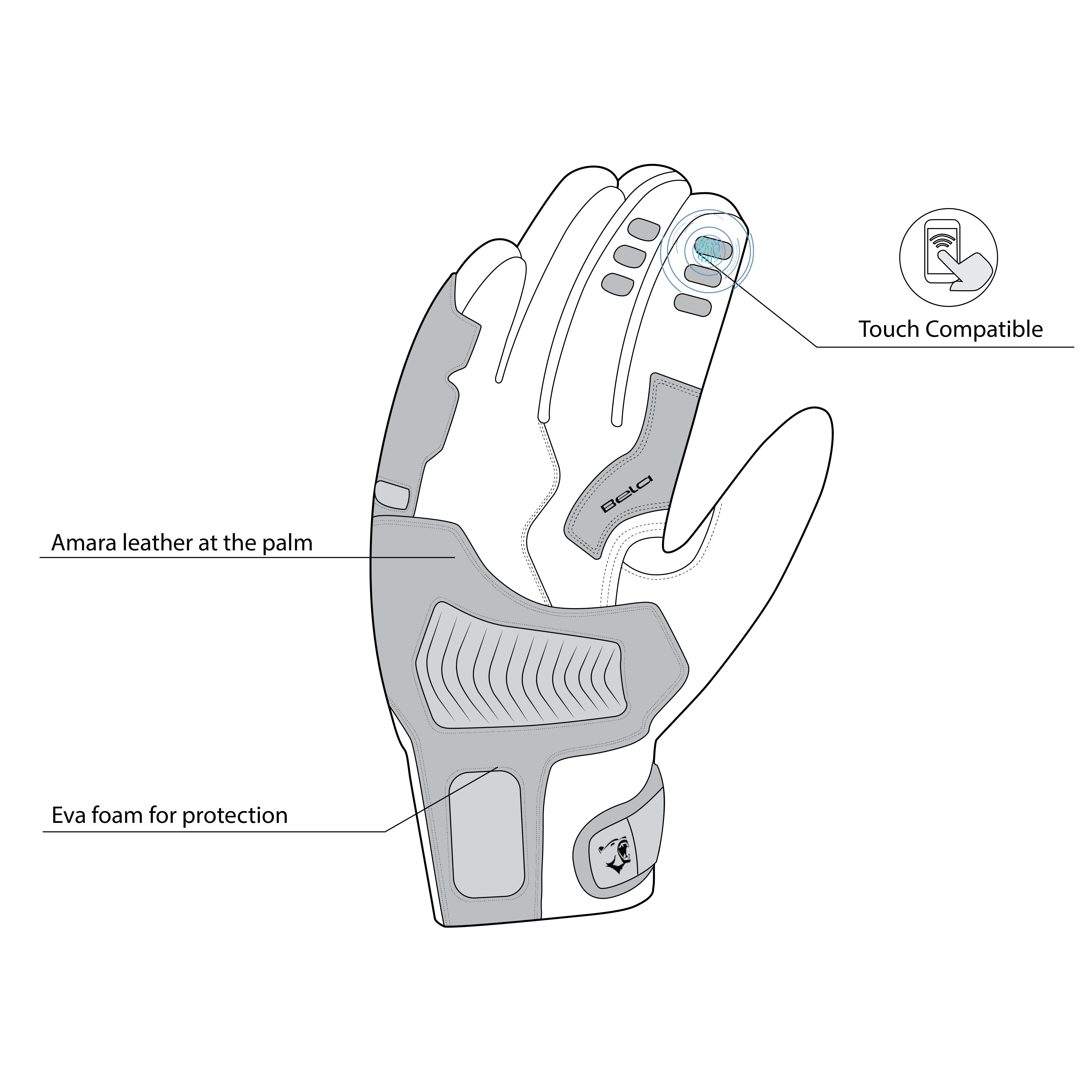BELA ARIZON Men's Motorcycle Textile Gloves Black – 7 – Maximomoto PT