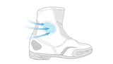 BELA FASTER Couro Moto Botas Branco Azul Amarelo