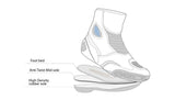 BELA FASTER Couro Moto Botas Branco Azul Amarelo