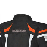 BELA HIGHLAND Motociclista Homem Casaco Preto Branco Laranja