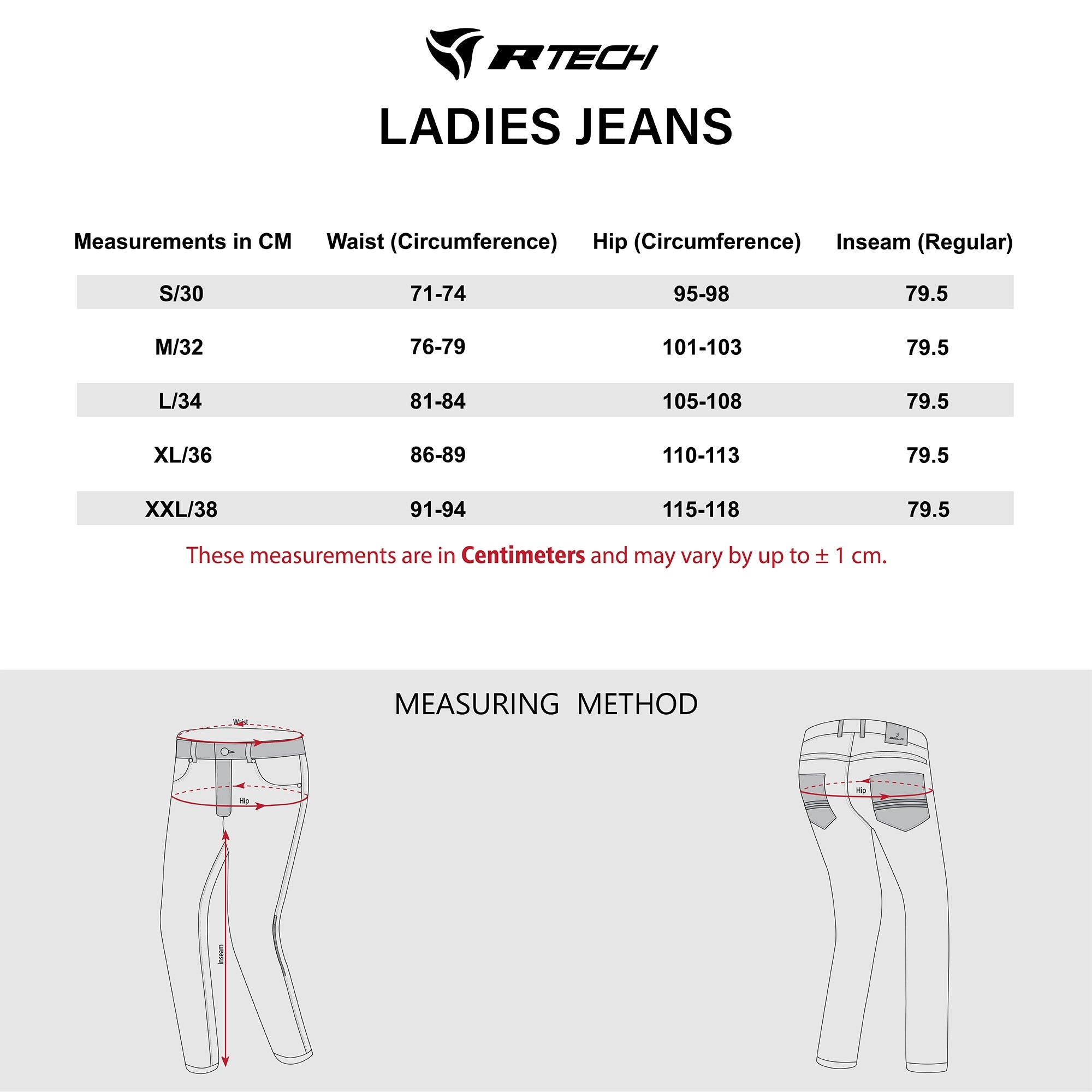 R-TECH TIMMY Vaqueiro Jean Moto Senhora Calcas Preto – 6 – Maximomoto PT