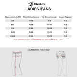 BELA VAQUERO Cat Wax Senhora Jeans Moto Calças Negro