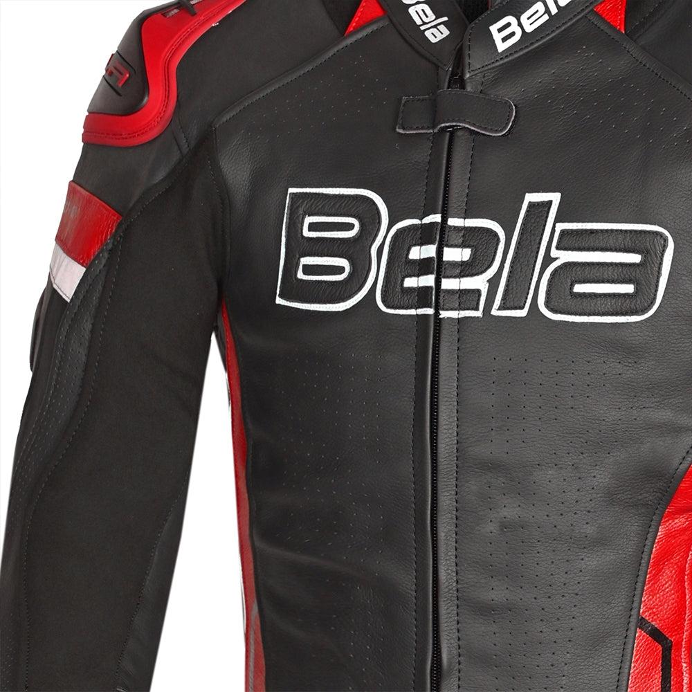 BELA Rocket Men's Motorcycle Leather Jackets Black Red – 4 – Maximomoto PT