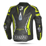 BELA Rocket Homem Moto Piel Casacos Preto Fluor Amarelo
