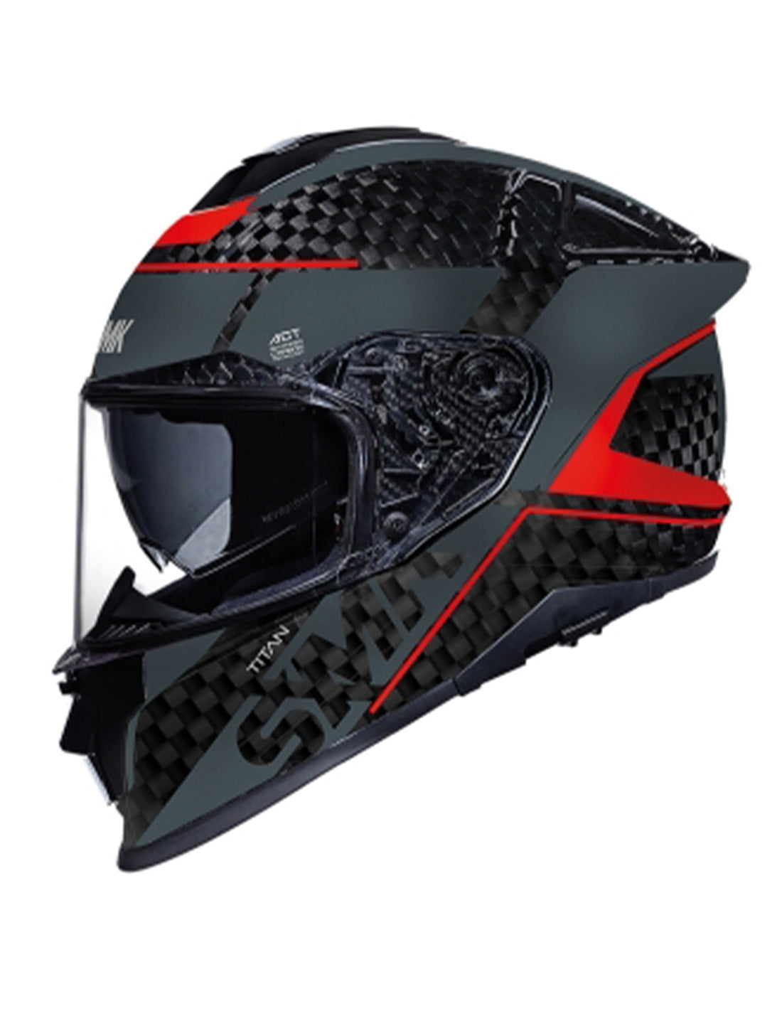 SMK TITAN CARBON DECORADO GL263 Moto Integral Capacete