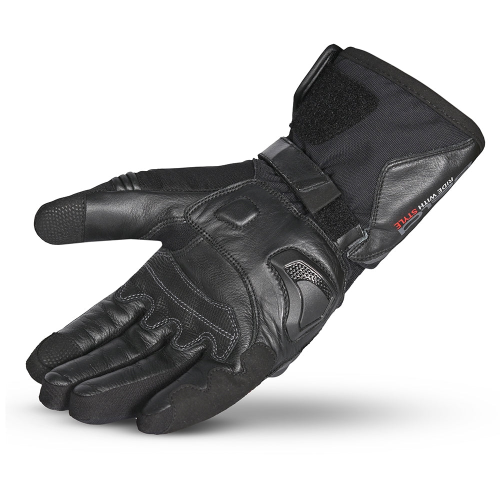 BELA WINTER WP Moto Couro Luvas Preto