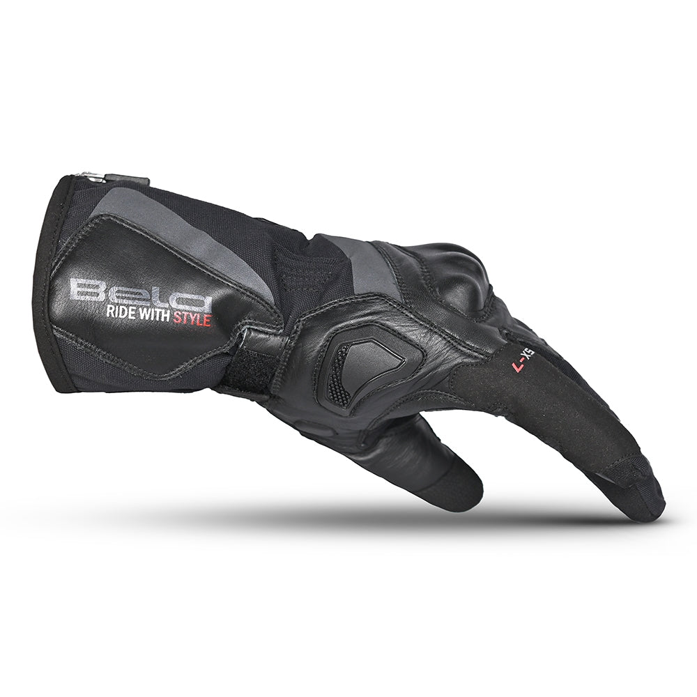 BELA WINTER WP Moto Couro Luvas Preto