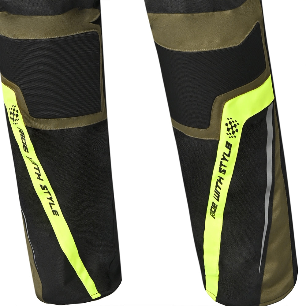 BELA WATSON Moto Textil Calcas Preto Cáqui Amarelo Branco