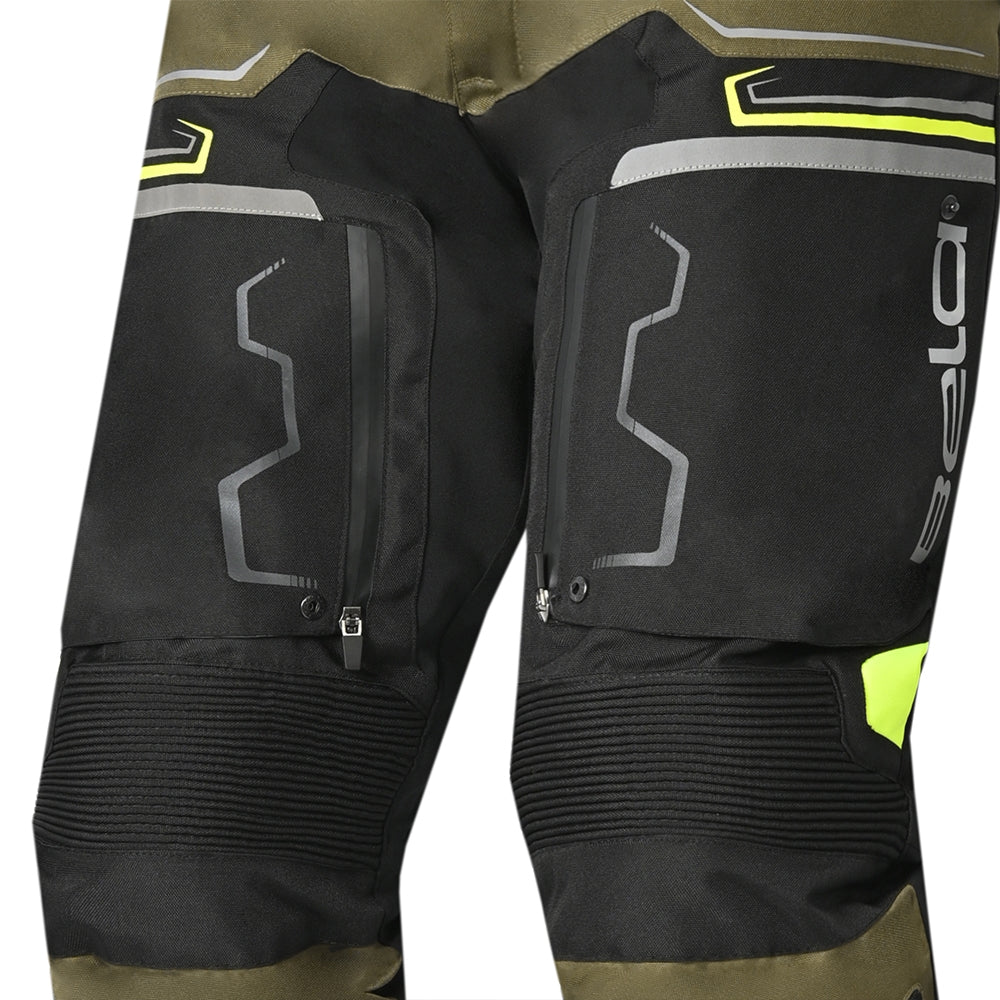 BELA WATSON Moto Textil Calcas Preto Cáqui Amarelo Branco