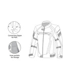 BELA HIGHLAND Motociclista Homem Casaco Preto Branco Laranja