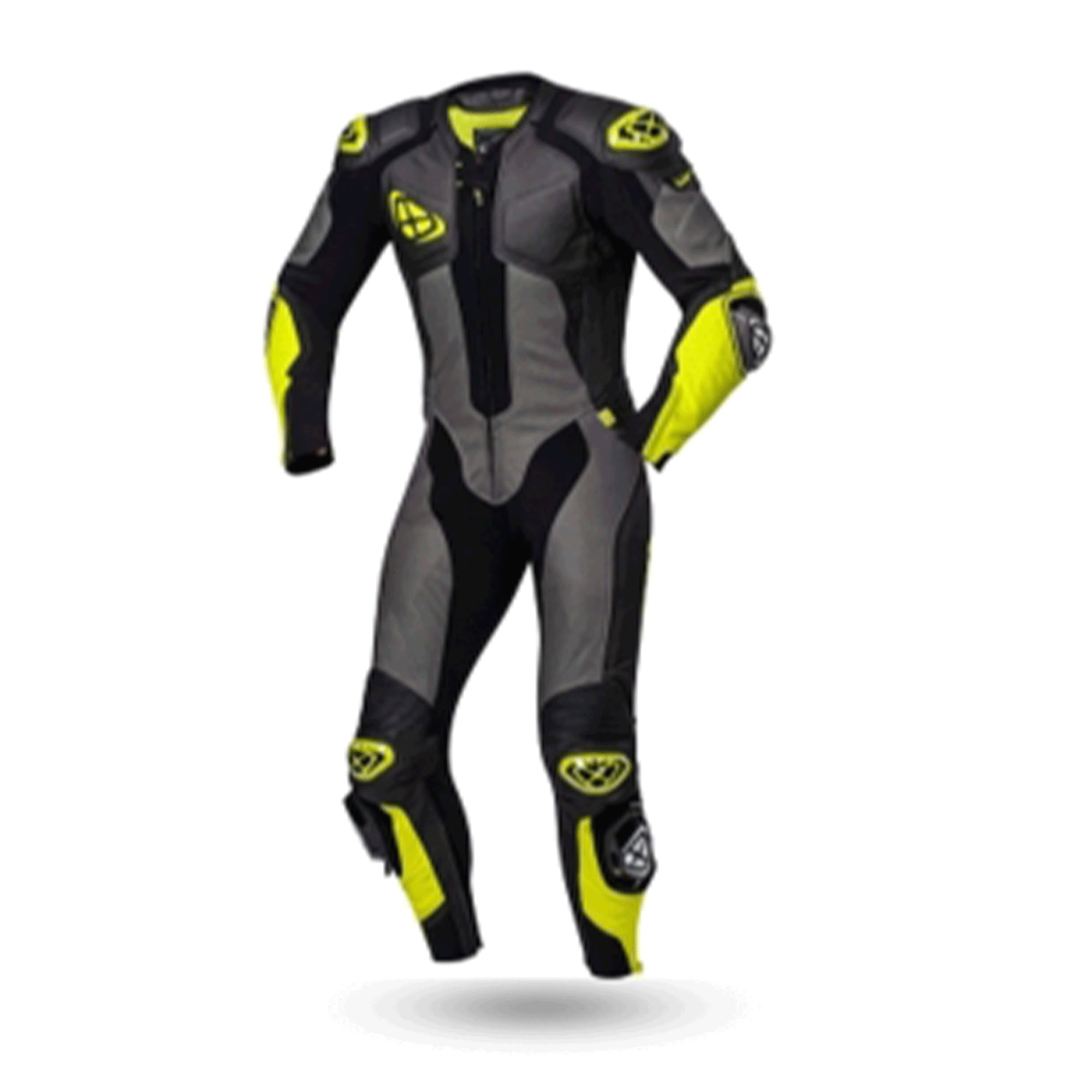 IXON VENDETTA EVO Moto Couro Homem Fatos Preto Anthra Amarelo – 1 – Maximomoto PT