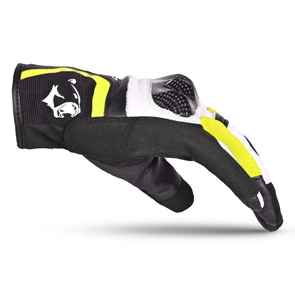BELA AIR FLOW Moto Senhora Luvas Preto Branco Amarelo