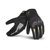 BELA DRIFT Motorcycle Textile Gloves Black Fluorescent Yellow – Maximomoto PT