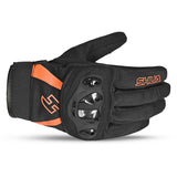 SHUA SHOT Moto Textil Curto Luvas Preto Laranja