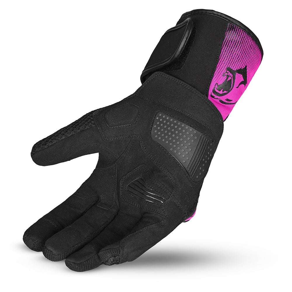 BELA TWIX Senhora Moto Textil Luvas Preto Rosa