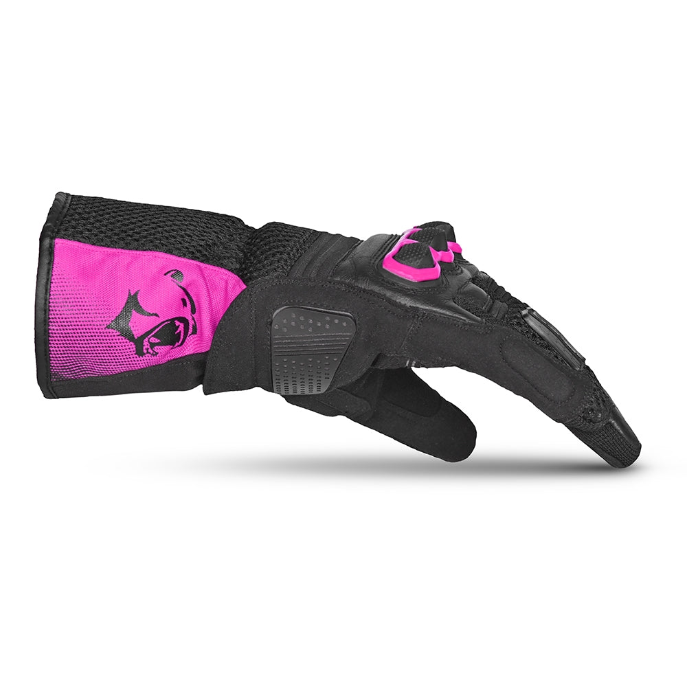 BELA TWIX Senhora Moto Textil Luvas Preto Rosa