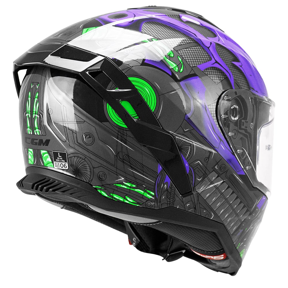 CGM SHOT VILLAIN 363R Moto Intrgral Capacete Preto Verde Roxo – 5 – Maximomoto PT