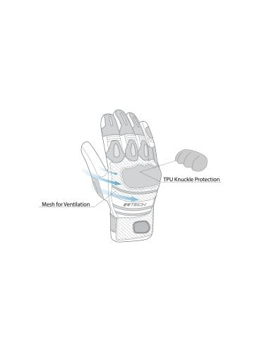 R-TECH ROBO Moto Homem Couro Luvas Preto Azul – 6 – Maximomoto PT