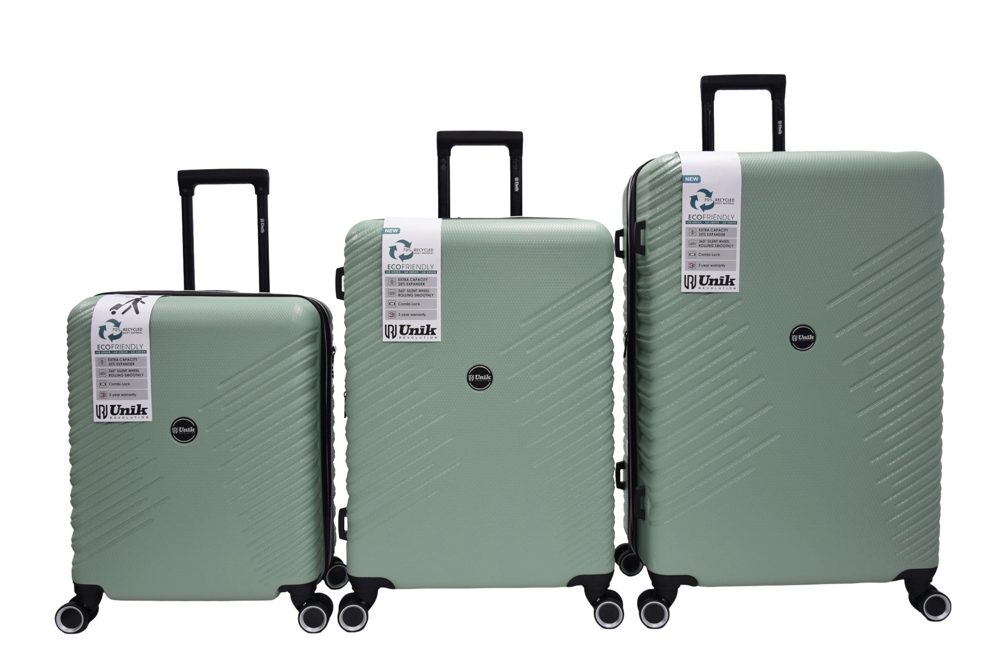 UNIK - GAZA MALETA DE VIAJE VERDE GRATINO SET 3 – 1 – Maximomoto PT