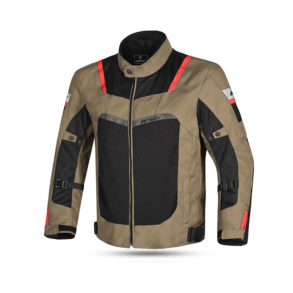 R-TECH SPIRAL MESH Moto Casacos Bege Preto Vermelho