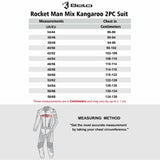 BELA ROCKET MIX KANGAROO 2 PC Moto Couro Fato Preto Antracite
