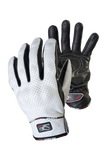 MUGENRACE AEROFLUX Motocicleta Couro Curtas Luvas Brancas