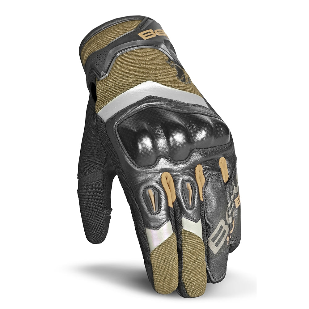 BELA DARING Men's Motorcycle Gloves Textile Green Black Gray – 2 – Maximomoto PT