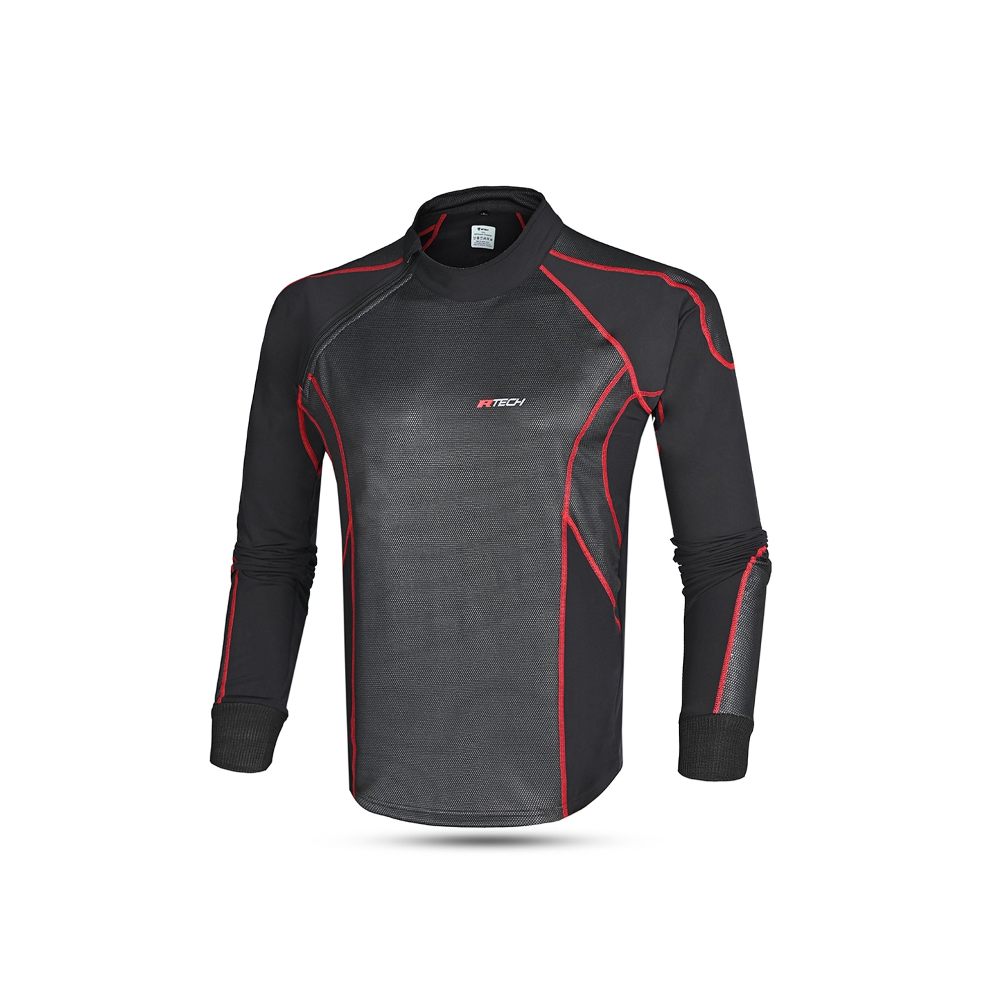 R-TECH JACK Térmico Textil Corta Vento Camisa Preto Vermelho