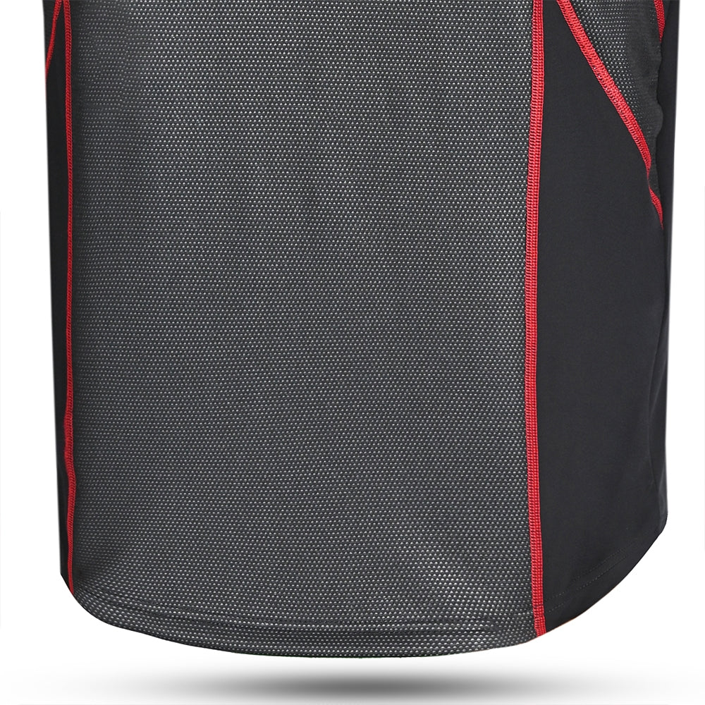 R-TECH JACK Térmico Textil Corta Vento Camisa Preto Vermelho