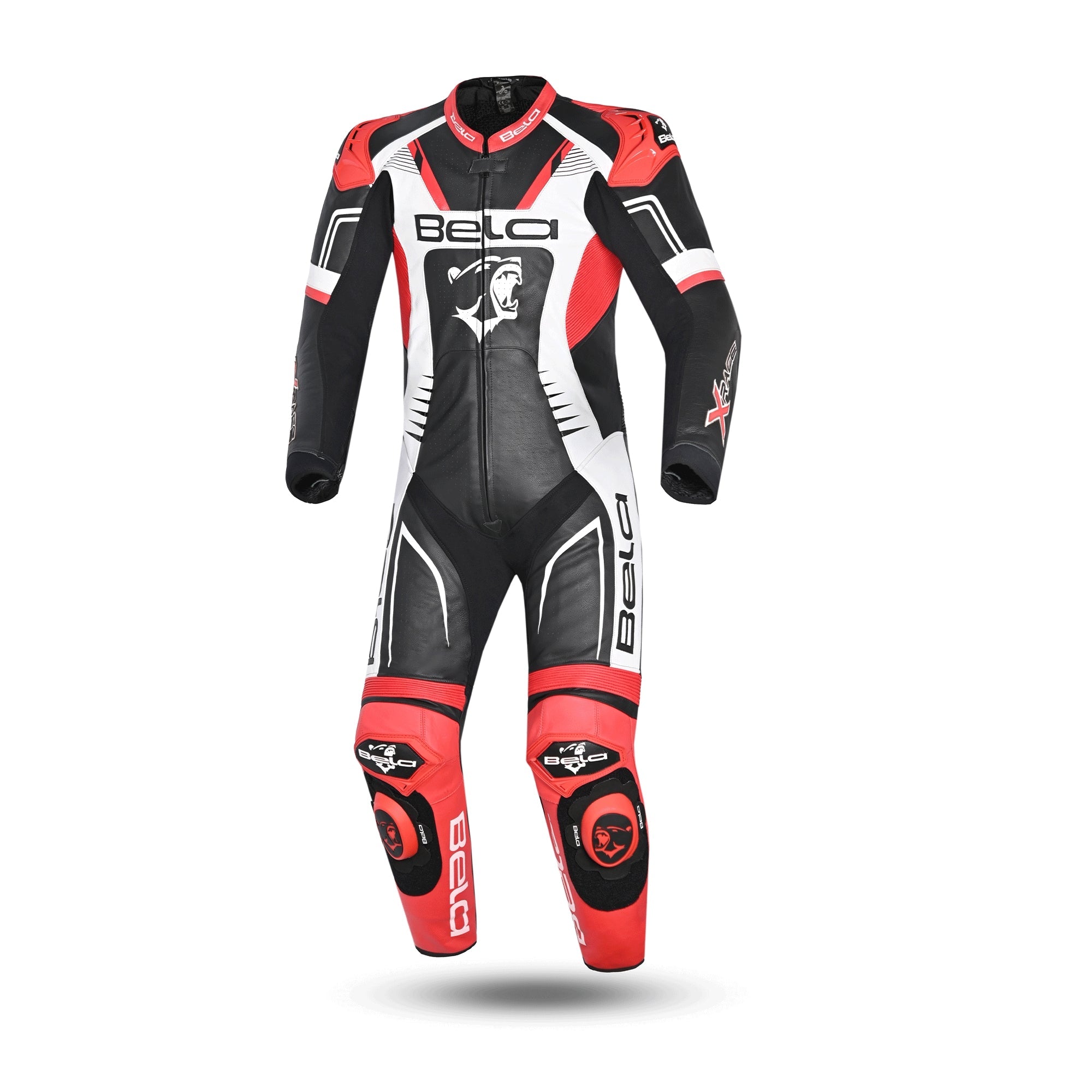 BELA X RACE 1 PC Couro Moto Fatos Preto Branco Vermelho – 1 – Maximomoto PT