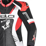 BELA X RACE 1 PC Couro Moto Fatos Preto Branco Vermelho