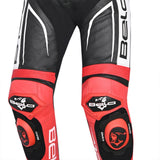 BELA X RACE 1 PC Couro Moto Fatos Preto Branco Vermelho