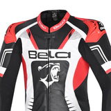 BELA X RACE 1 PC Couro Moto Fatos Preto Branco Vermelho