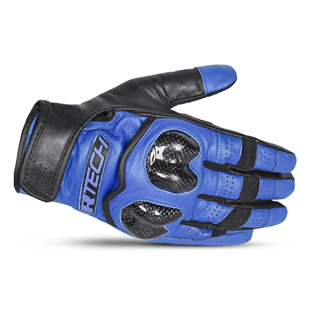 R-TECH FALCON Motorcycle Leather Summer Gloves Black Blue – 3 – Maximomoto PT