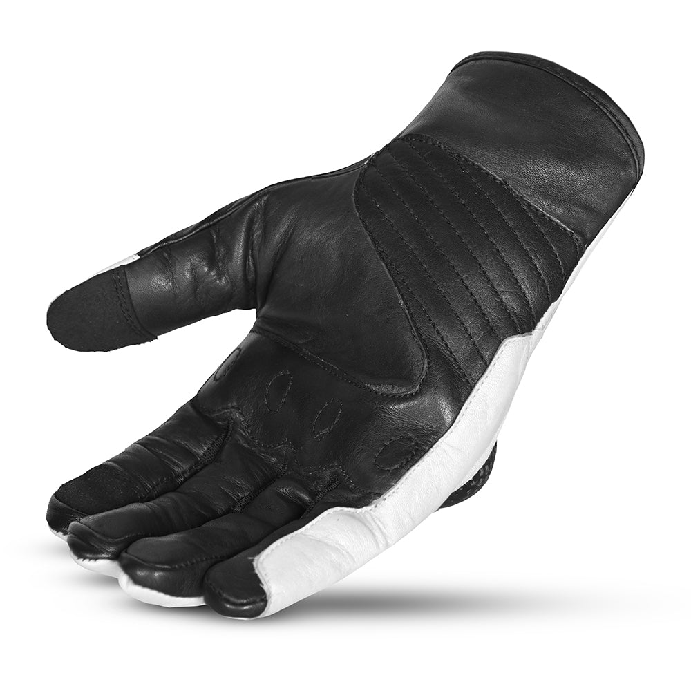 R-TECH FALCON Motorcycle Leather Summer Gloves Black White – 5 – Maximomoto PT