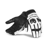 R-TECH FALCON Motorcycle Leather Summer Gloves Black White – Maximomoto PT