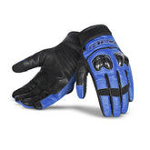 R-TECH FALCON Motorcycle Leather Summer Gloves Black Blue – Maximomoto PT