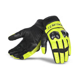 R-TECH FALCON Motorcycle Leather Summer Gloves Black Fluorescent Yellow – Maximomoto PT