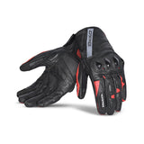 BELA BLAST Moto Senhora Couro Luvas Preto Vermelho