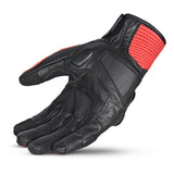 BELA BLAST Moto Homem Couro Luvas Preto Vermelha