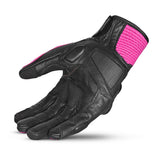 BELA BLAST Moto Couro Luvas Senhora Preto Rosa