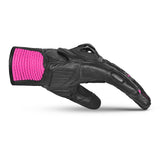 BELA BLAST Moto Couro Luvas Senhora Preto Rosa